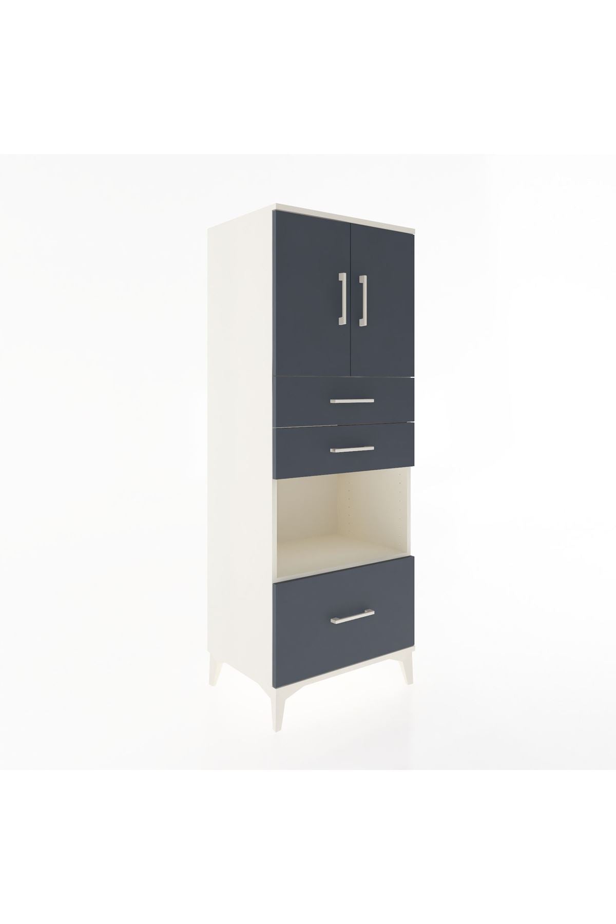 Hyperion Dolap 3 Raflı 3 Çekmeceli 2 Kapaklı 60x44x163 - S53M011V2B
