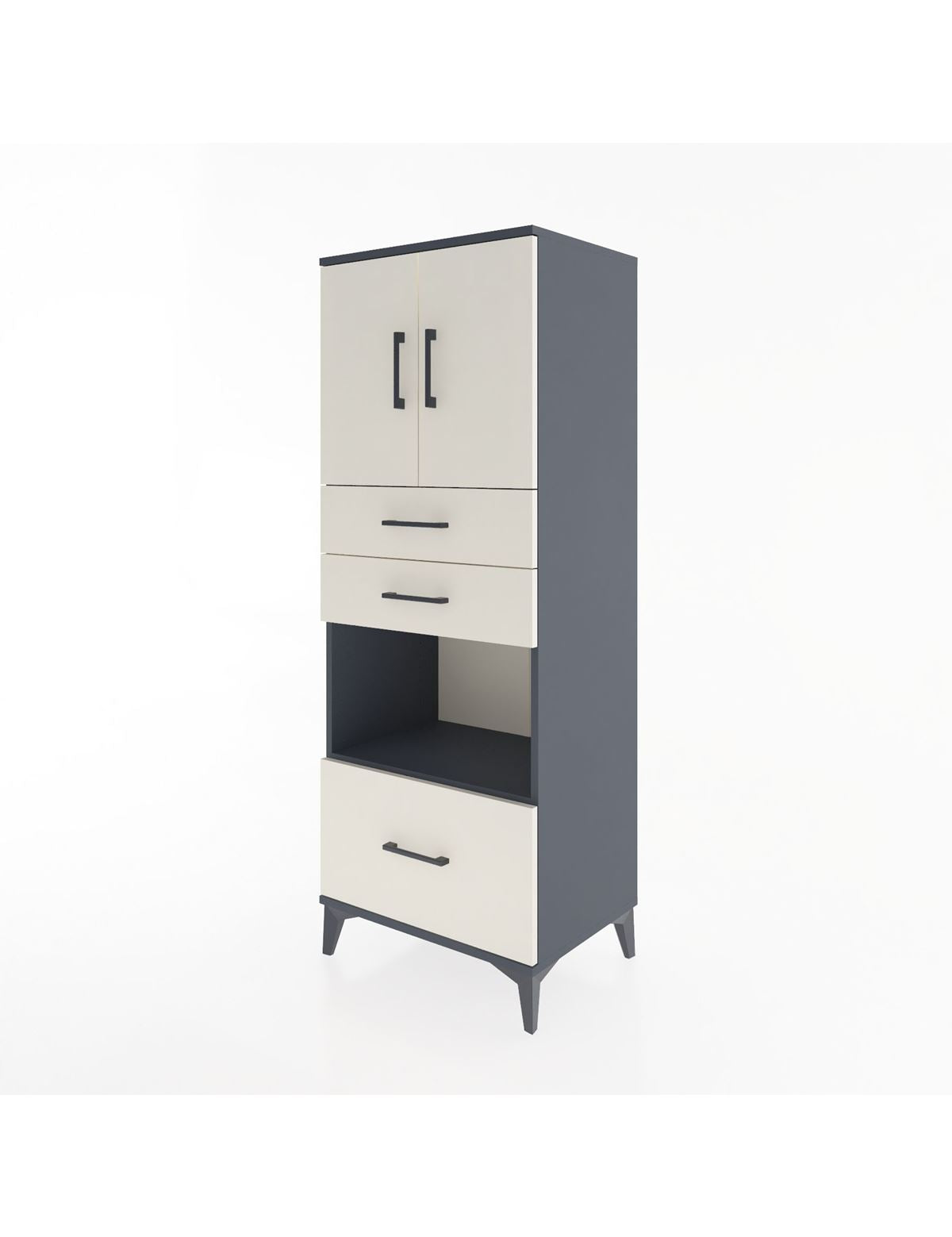 Hyperion Dolap 3 Raflı 3 Çekmeceli 2 Kapaklı 60x44x163 - S53M011V4B