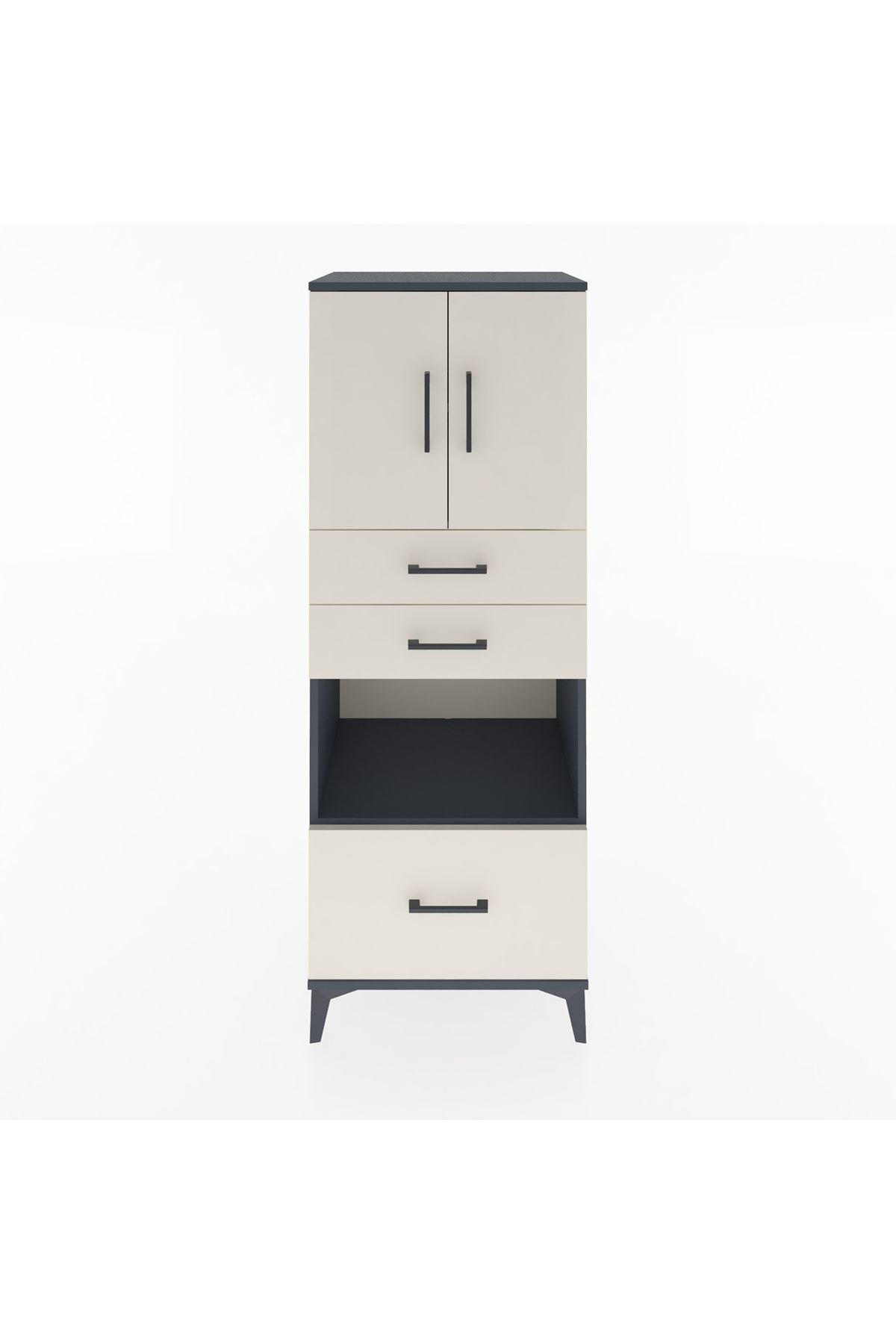 Hyperion Dolap 3 Raflı 3 Çekmeceli 2 Kapaklı 60x44x163 - S53M011V4B