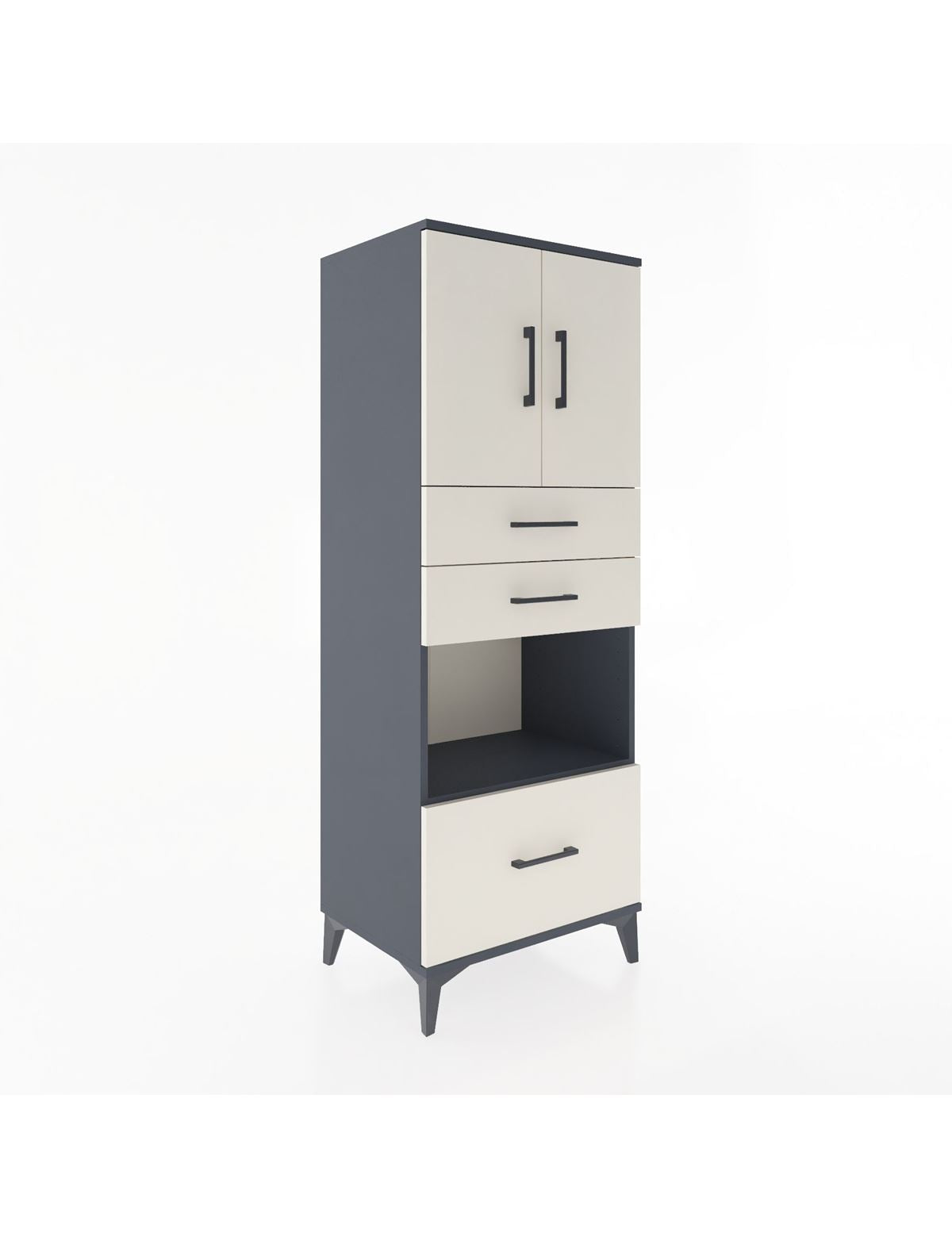 Hyperion Dolap 3 Raflı 3 Çekmeceli 2 Kapaklı 60x44x163 - S53M011V4B