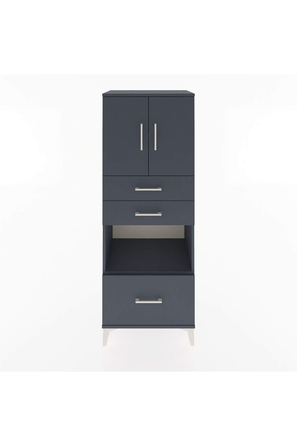 Hyperion Dolap 3 Raflı 3 Çekmeceli 2 Kapaklı 60x44x163 - S53M011V5B