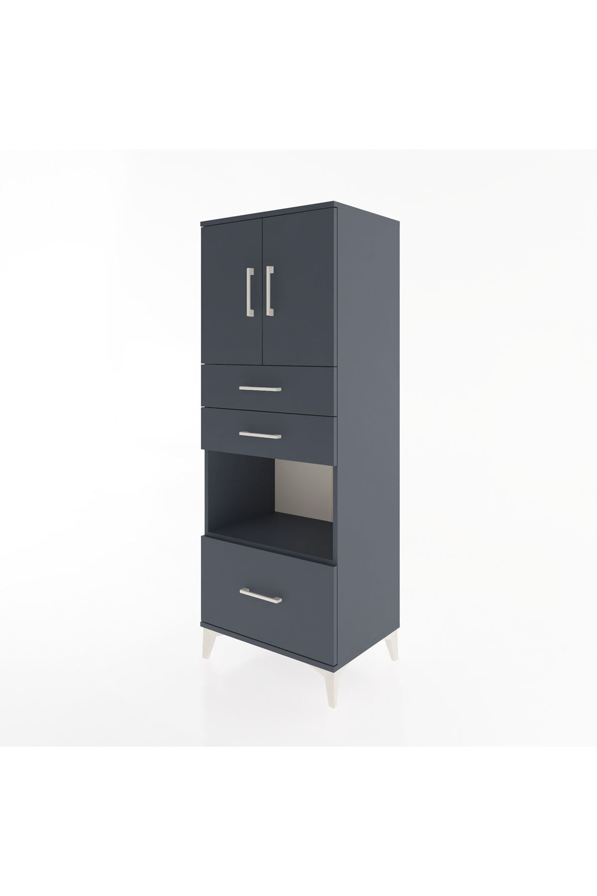 Hyperion Dolap 3 Raflı 3 Çekmeceli 2 Kapaklı 60x44x163 - S53M011V5B