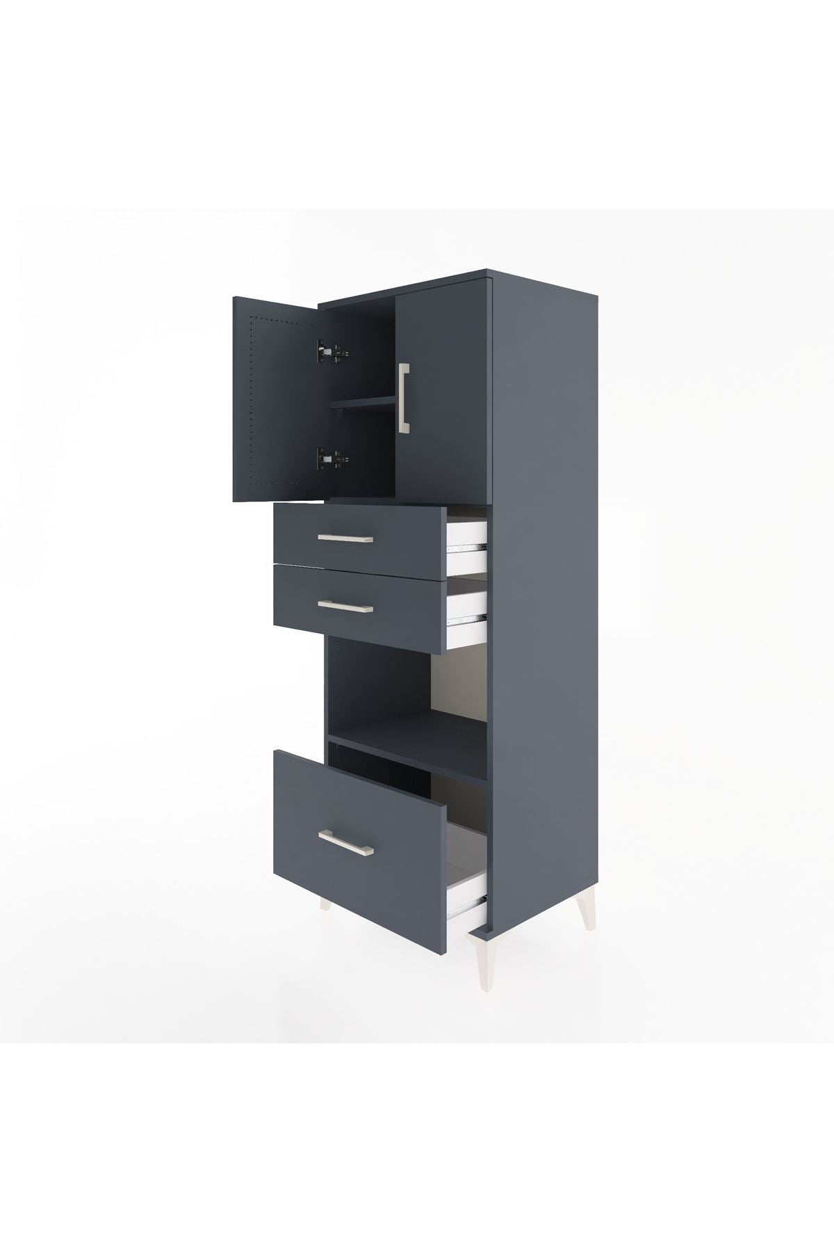 Hyperion Dolap 3 Raflı 3 Çekmeceli 2 Kapaklı 60x44x163 - S53M011V5B