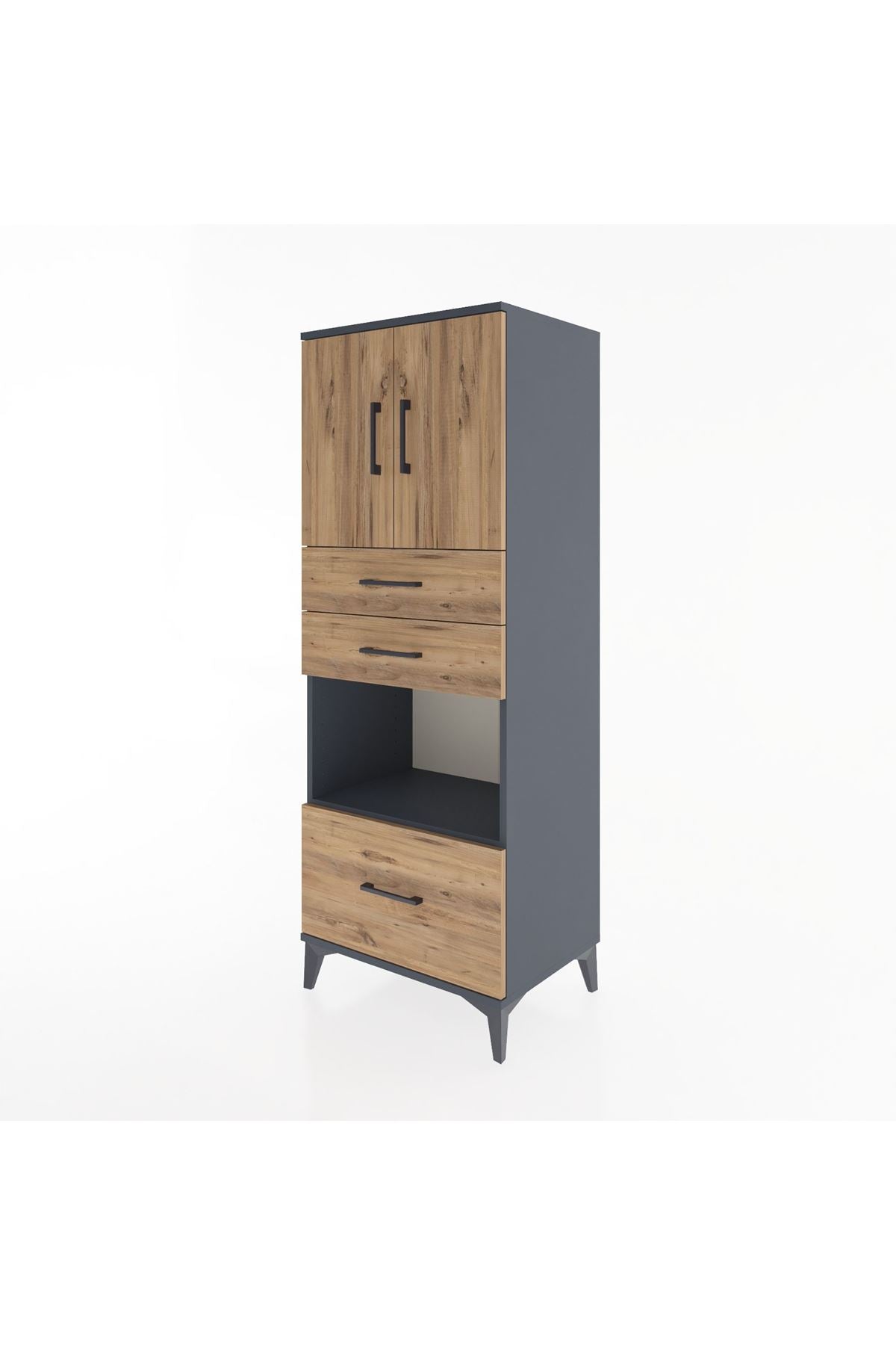 Hyperion Dolap 3 Raflı 3 Çekmeceli 2 Kapaklı 60x44x163 - S53M011V6B