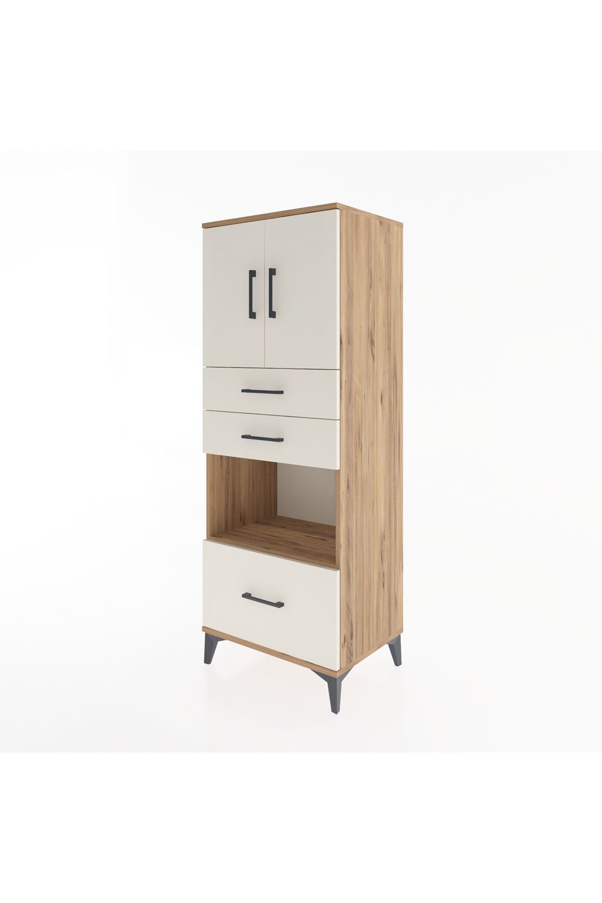 Hyperion Dolap 3 Raflı 3 Çekmeceli 2 Kapaklı 60x44x163 - S53M011V7B