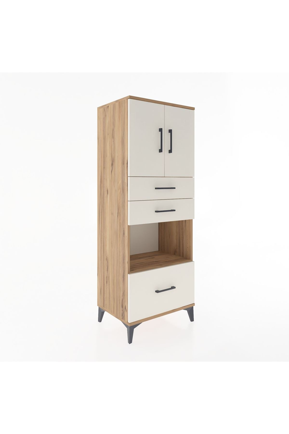 Hyperion Dolap 3 Raflı 3 Çekmeceli 2 Kapaklı 60x44x163 - S53M011V7B