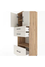 Hyperion Dolap 3 Raflı 3 Çekmeceli 2 Kapaklı 60x44x163 - S53M011V7B