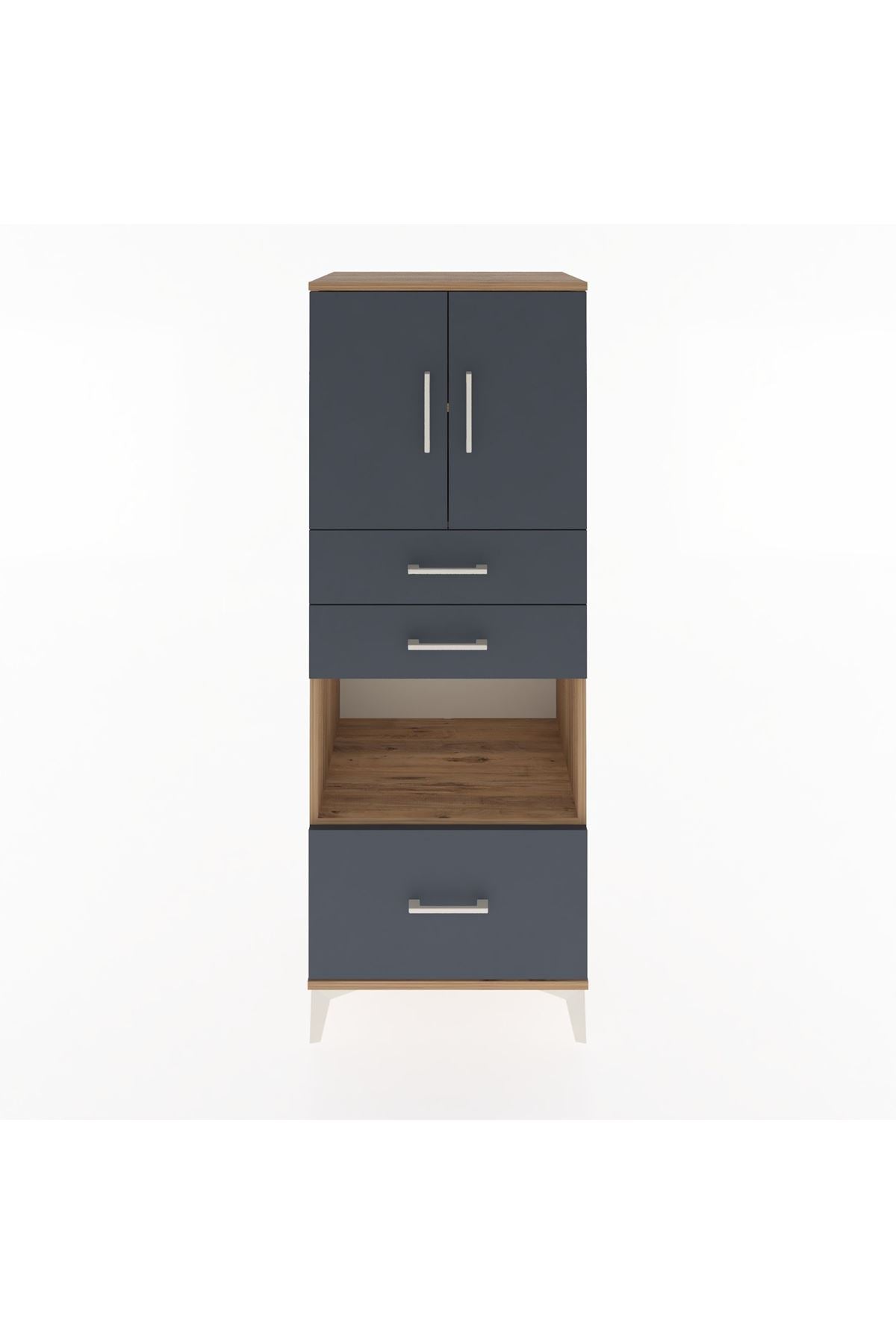 Hyperion Dolap 3 Raflı 3 Çekmeceli 2 Kapaklı 60x44x163 - S53M011V8B