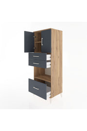 Hyperion Dolap 3 Raflı 3 Çekmeceli 2 Kapaklı 60x44x163 - S53M011V8B