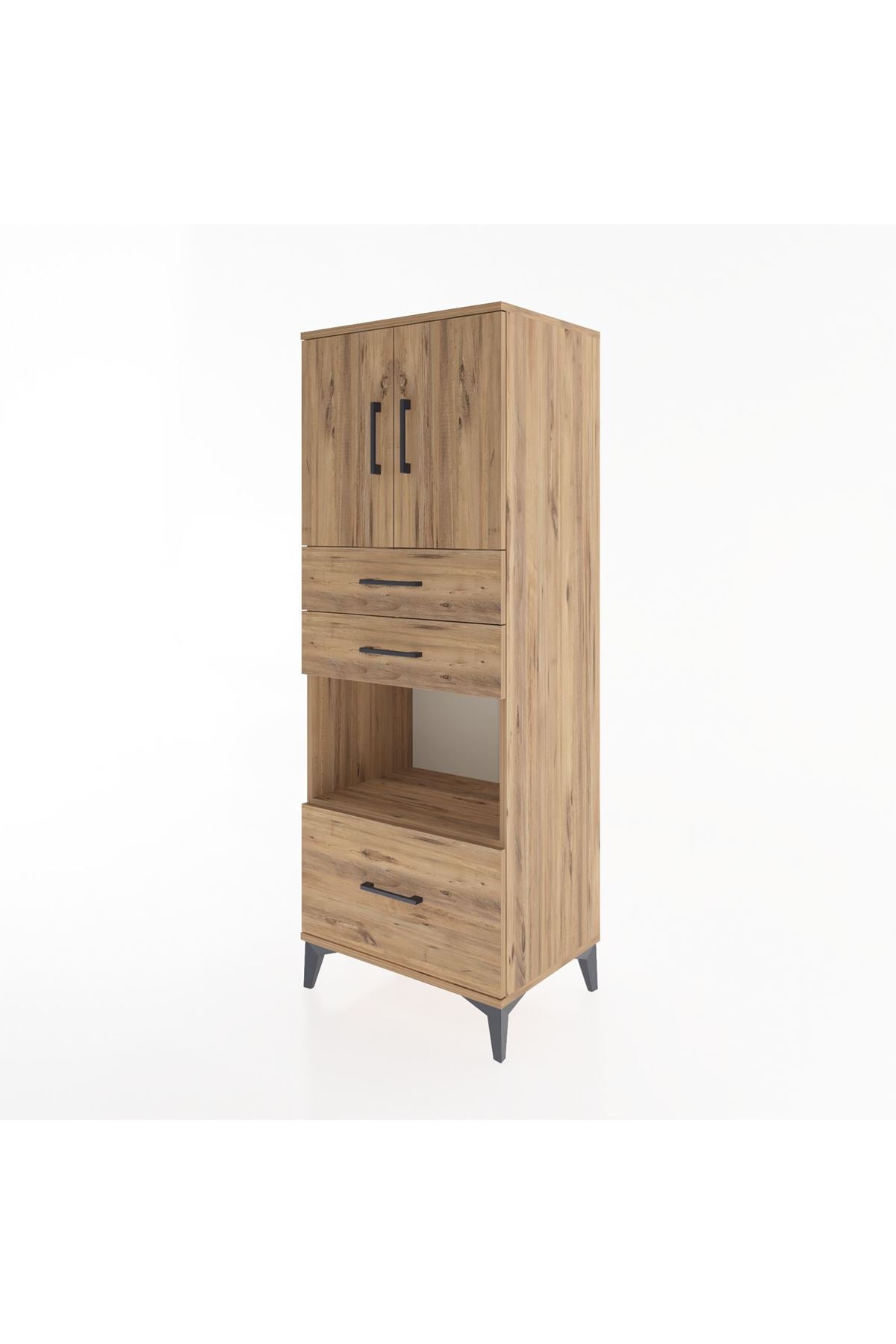 Hyperion Dolap 3 Raflı 3 Çekmeceli 2 Kapaklı 60x44x163 - S53M011V9B