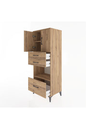 Hyperion Dolap 3 Raflı 3 Çekmeceli 2 Kapaklı 60x44x163 - S53M011V9B