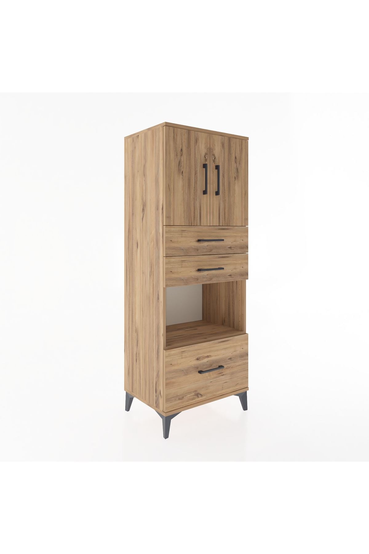 Hyperion Dolap 3 Raflı 3 Çekmeceli 2 Kapaklı 60x44x163 - S53M011V9B