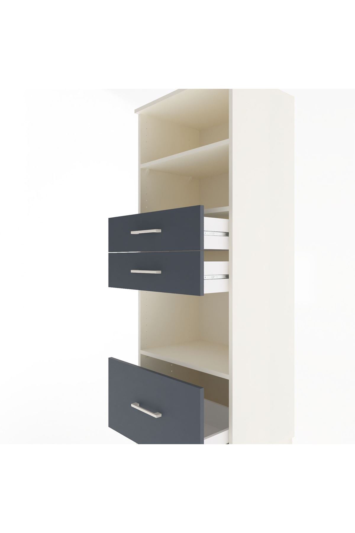 Hyperion Dolap 3 Raflı 3 Çekmeceli 60x44x163 - S53M012V2B