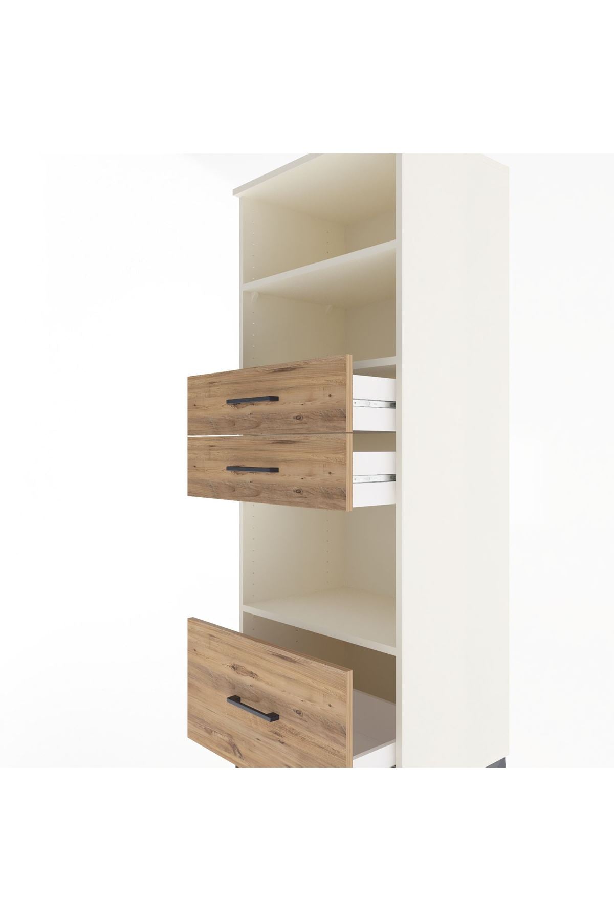 Hyperion Dolap 3 Raflı 3 Çekmeceli 60x44x163 - S53M012V3B