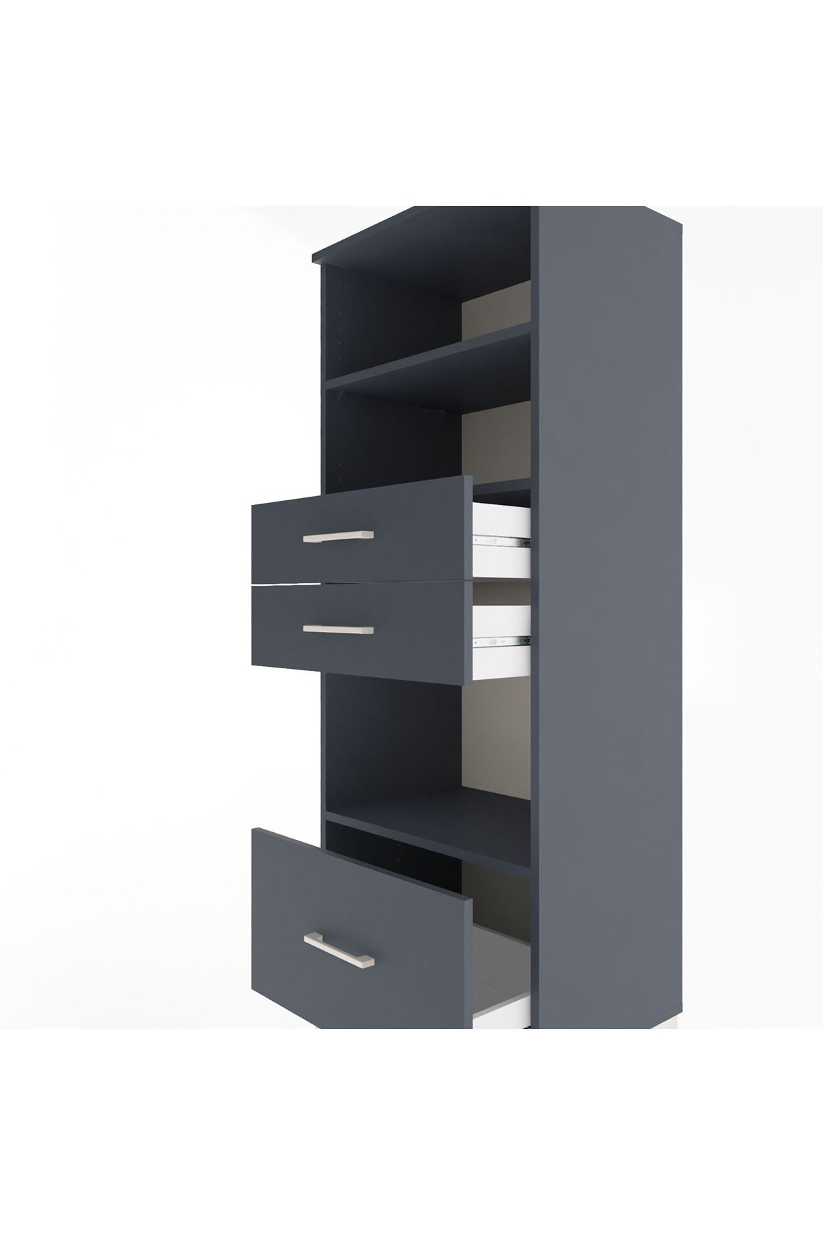 Hyperion Dolap 3 Raflı 3 Çekmeceli 60x44x163 - S53M012V5B