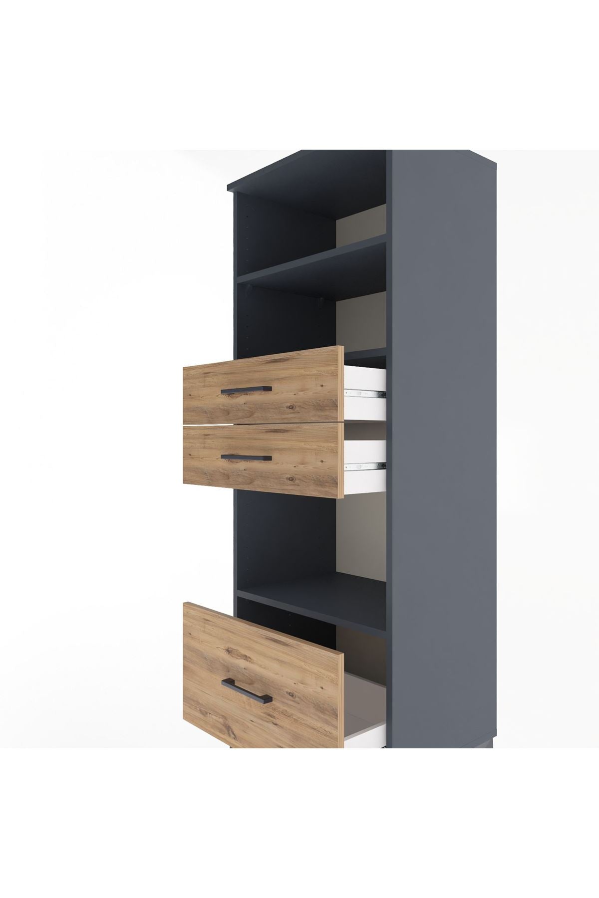 Hyperion Dolap 3 Raflı 3 Çekmeceli 60x44x163 - S53M012V6B