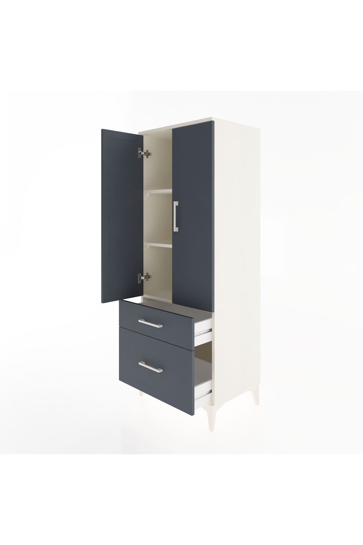 Hyperion Dolap 3 Raflı 2 Çekmeceli 2 Kapaklı 60x44x163 - S53M013V2B