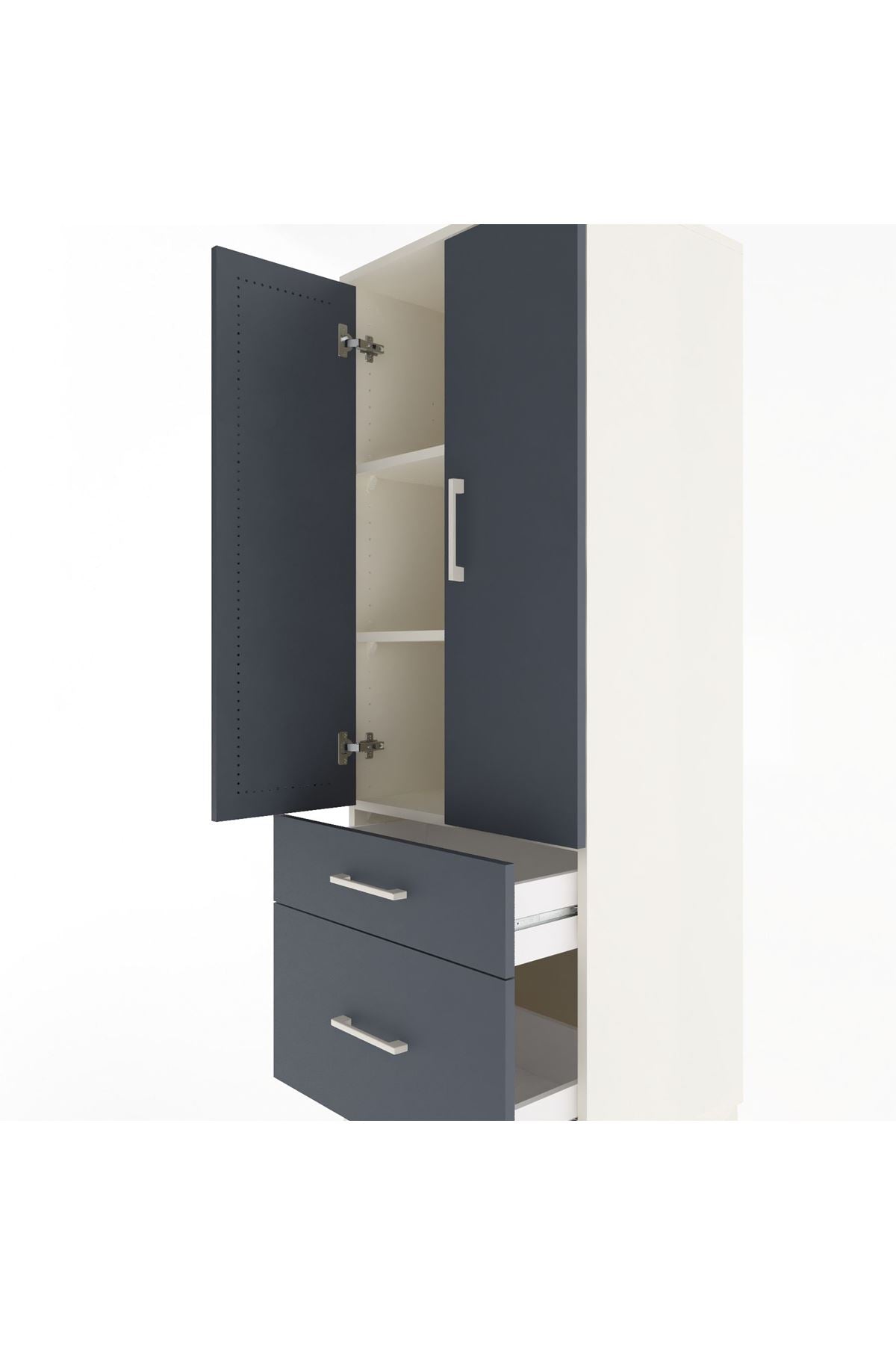 Hyperion Dolap 3 Raflı 2 Çekmeceli 2 Kapaklı 60x44x163 - S53M013V2B