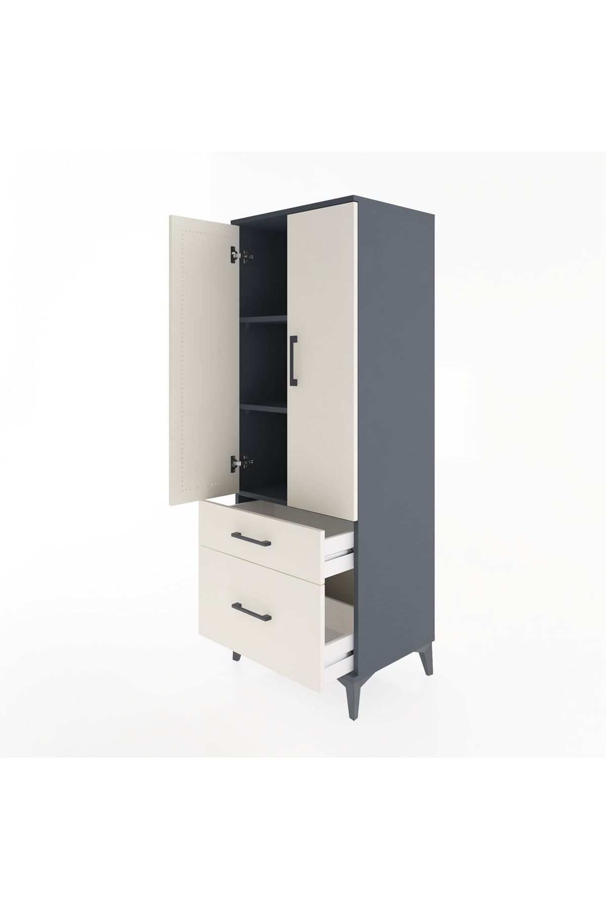 Hyperion Dolap 3 Raflı 2 Çekmeceli 2 Kapaklı 60x44x163 - S53M013V4B
