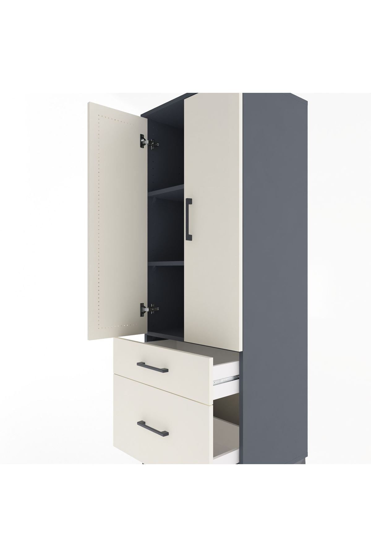 Hyperion Dolap 3 Raflı 2 Çekmeceli 2 Kapaklı 60x44x163 - S53M013V4B