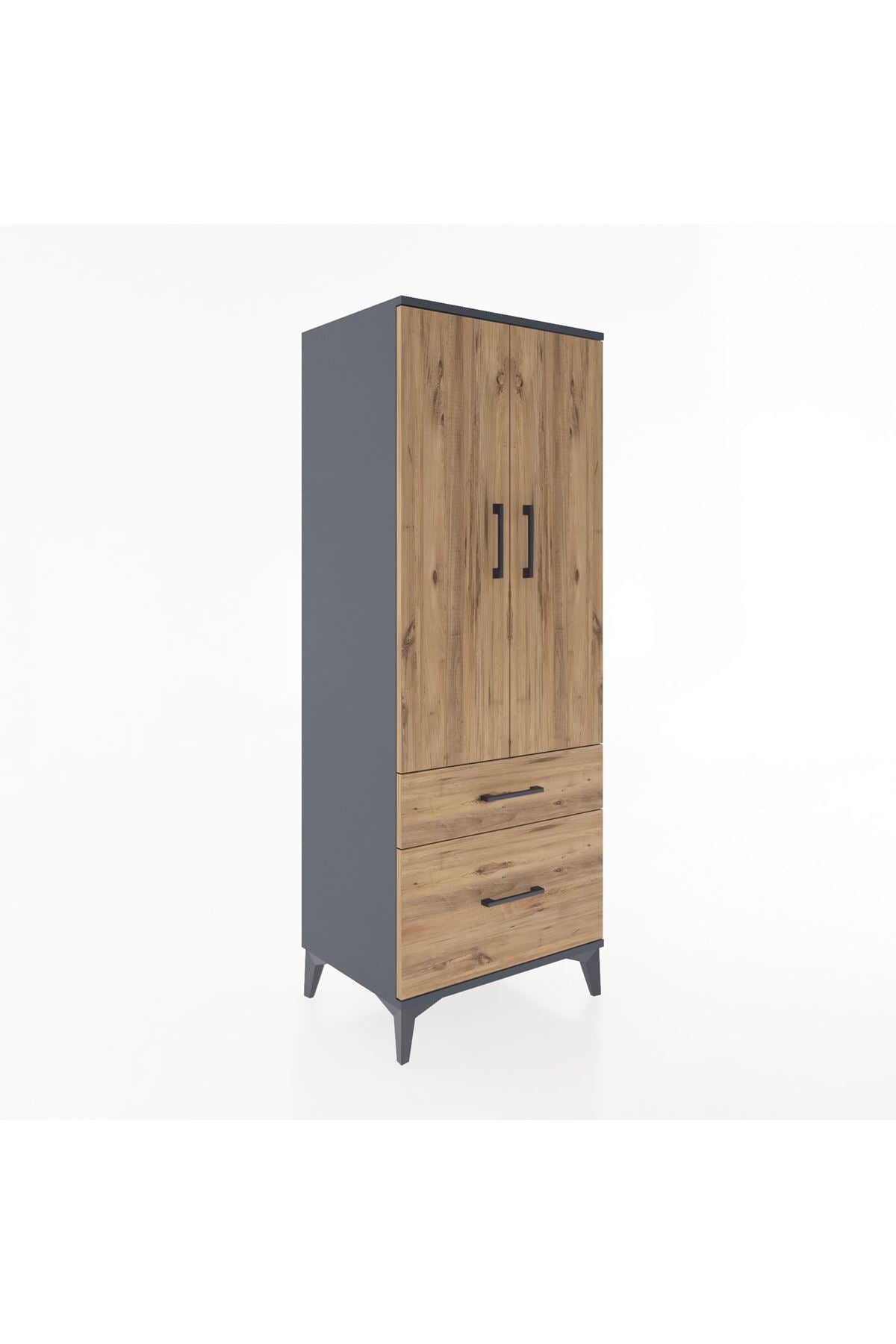 Hyperion Dolap 3 Raflı 2 Çekmeceli 2 Kapaklı 60x44x163 - S53M013V6B