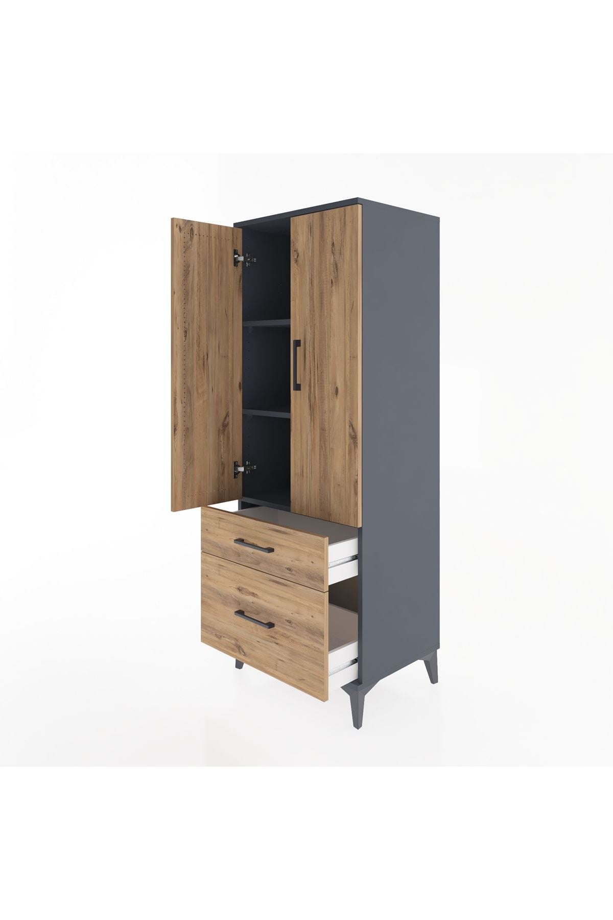 Hyperion Dolap 3 Raflı 2 Çekmeceli 2 Kapaklı 60x44x163 - S53M013V6B
