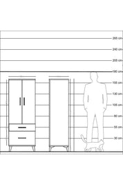 Hyperion Dolap 3 Raflı 2 Çekmeceli 2 Kapaklı 60x44x163 - S53M013V9B