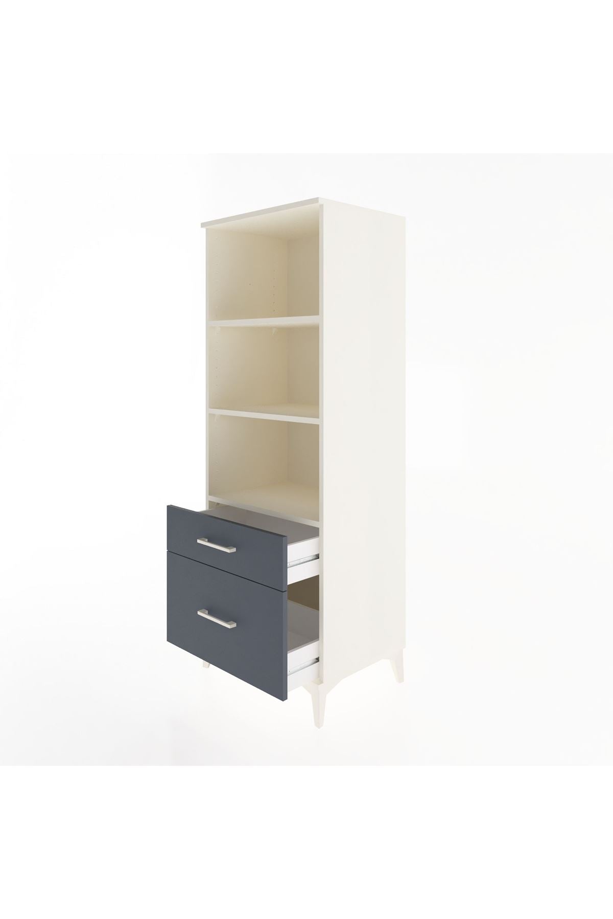 Hyperion Dolap 3 Raflı 2 Çekmeceli 60x44x163 - S53M014V2B