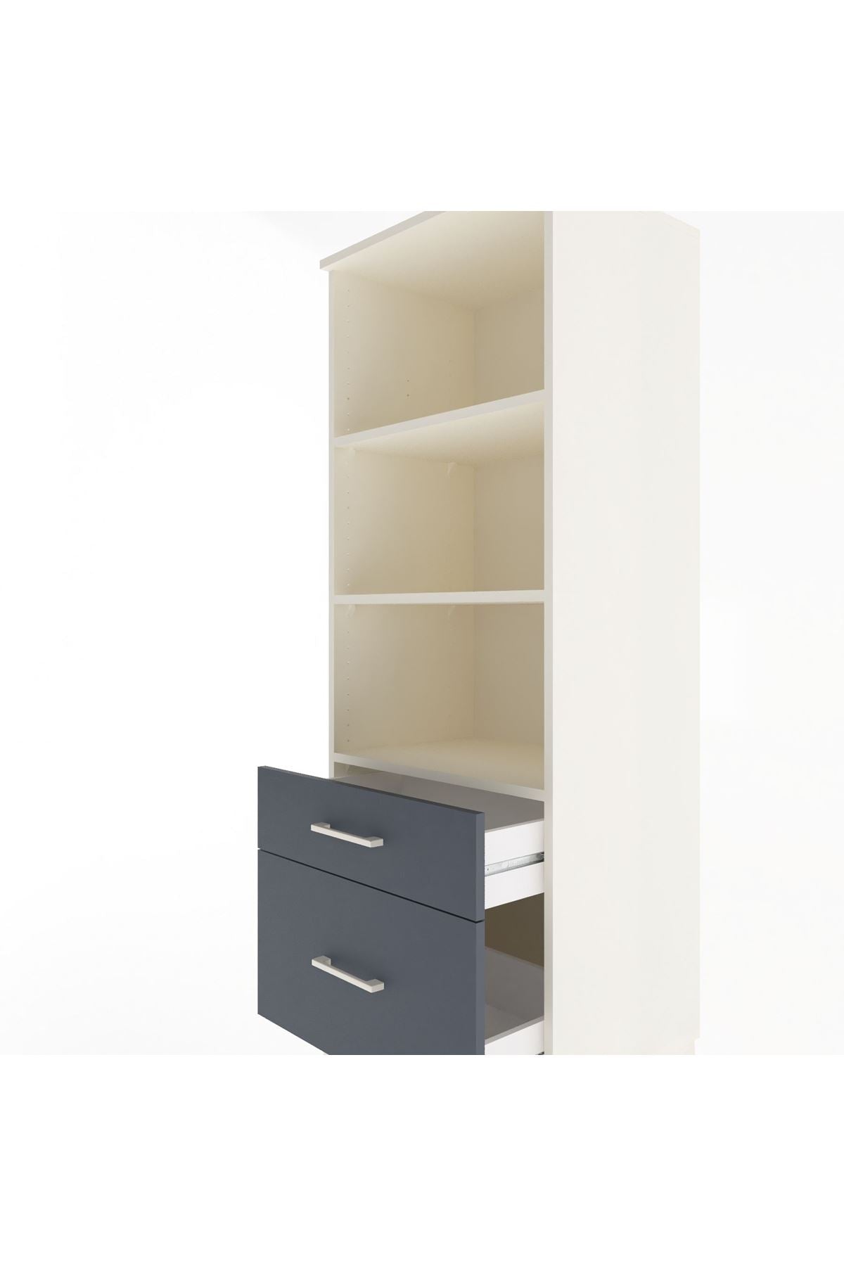 Hyperion Dolap 3 Raflı 2 Çekmeceli 60x44x163 - S53M014V2B