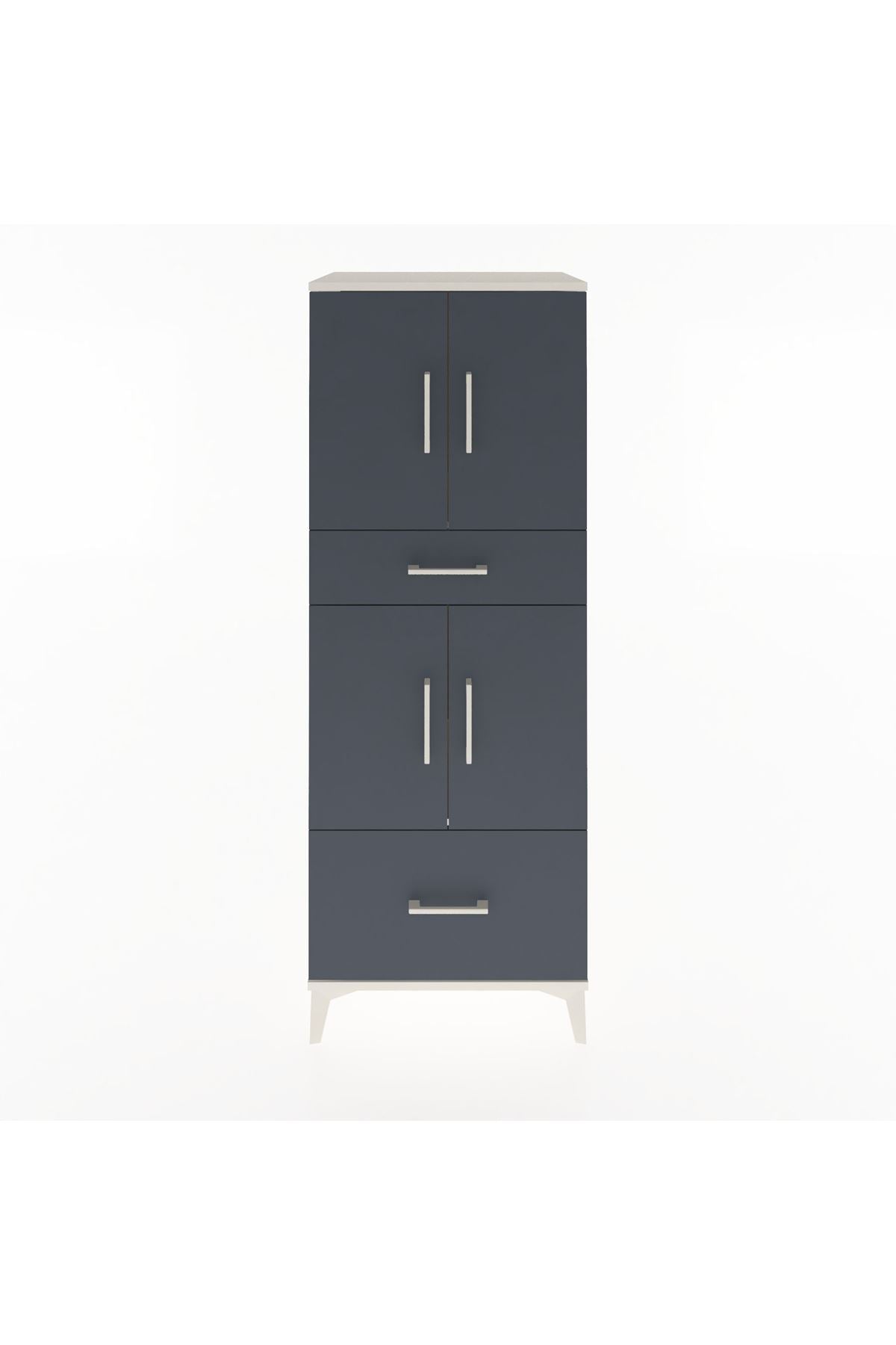 Hyperion Dolap 2 Raflı 2 Çekmeceli 4 Kapaklı 60x44x163 - S53M015V2B