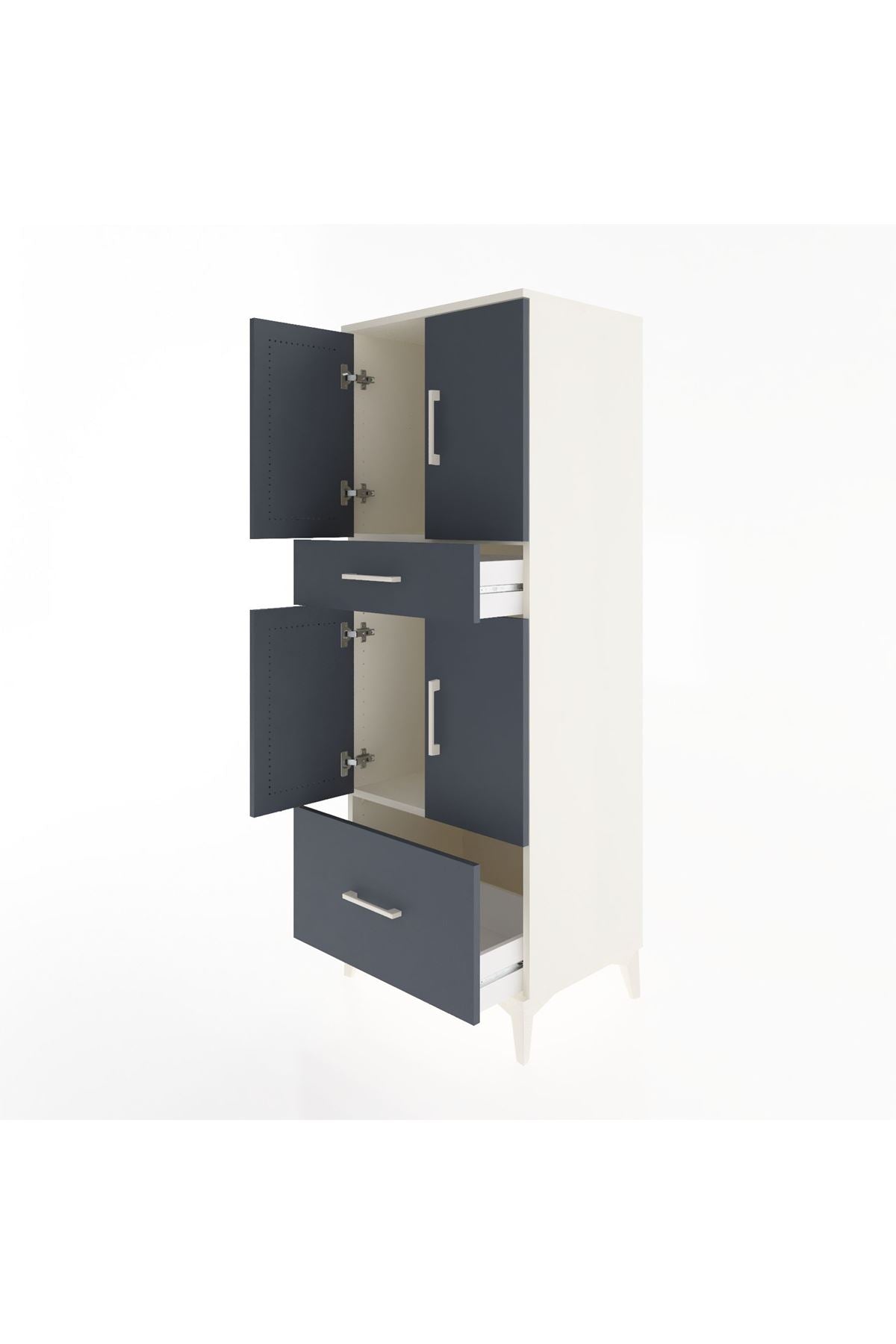 Hyperion Dolap 2 Raflı 2 Çekmeceli 4 Kapaklı 60x44x163 - S53M015V2B