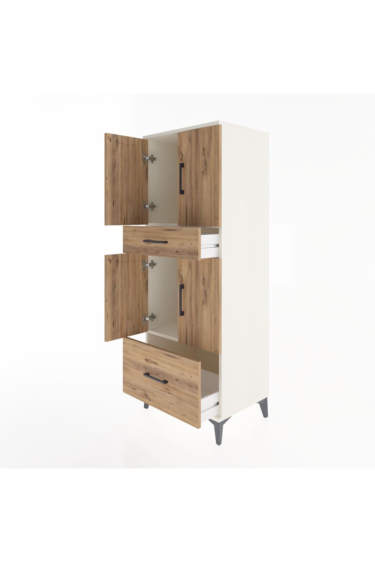 Hyperion Dolap 2 Raflı 2 Çekmeceli 4 Kapaklı 60x44x163 - S53M015V3B