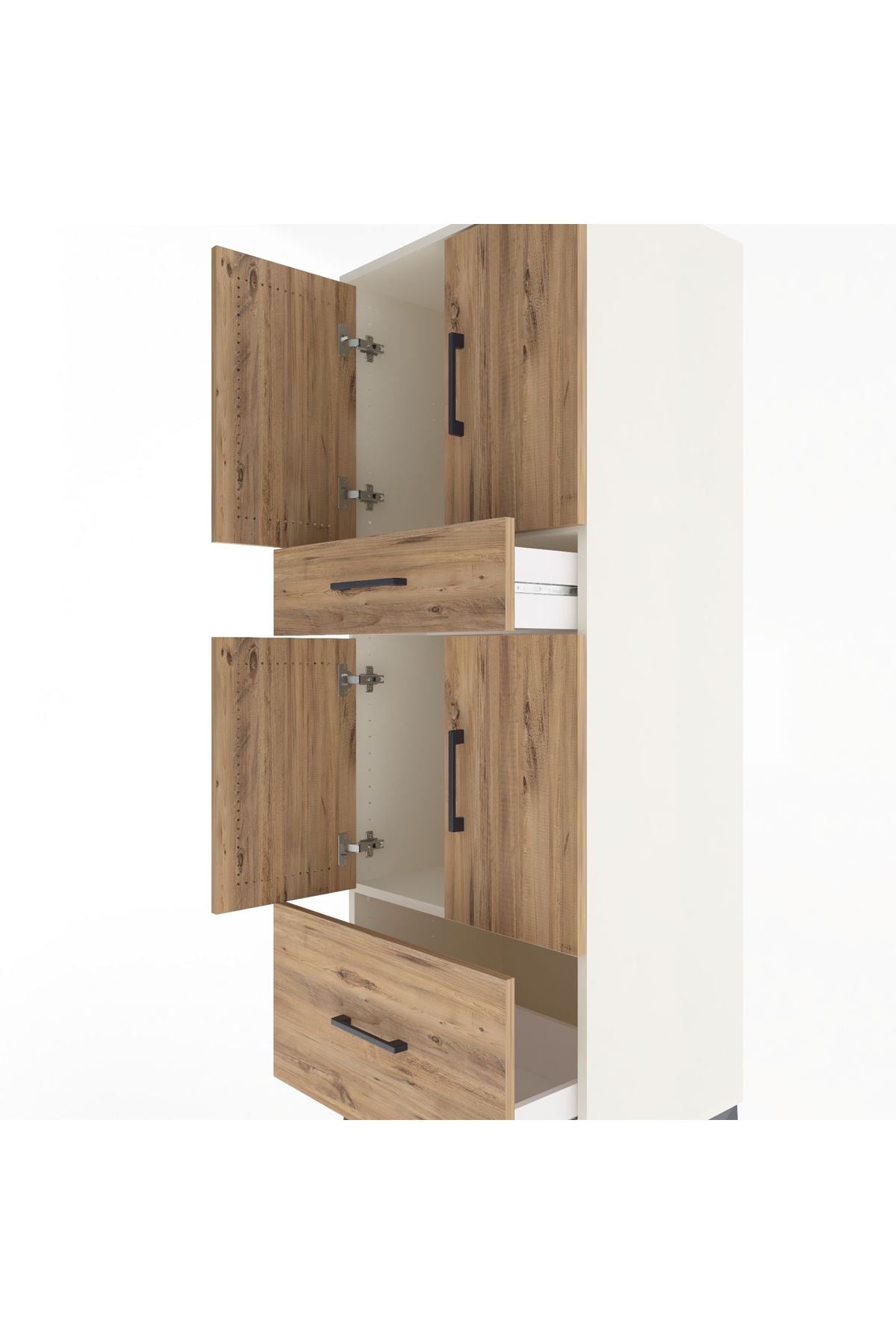 Hyperion Dolap 2 Raflı 2 Çekmeceli 4 Kapaklı 60x44x163 - S53M015V3B