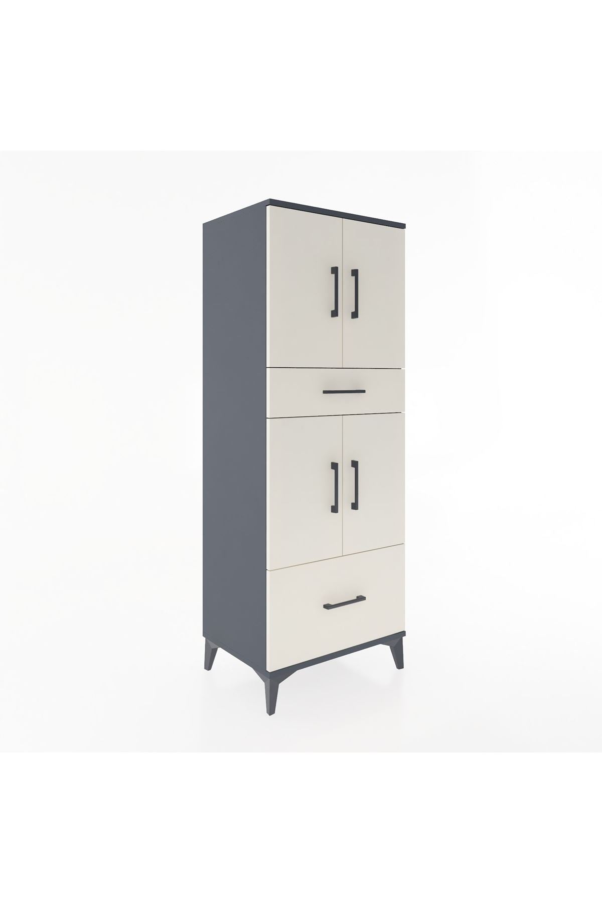 Hyperion Dolap 2 Raflı 2 Çekmeceli 4 Kapaklı 60x44x163 - S53M015V4B