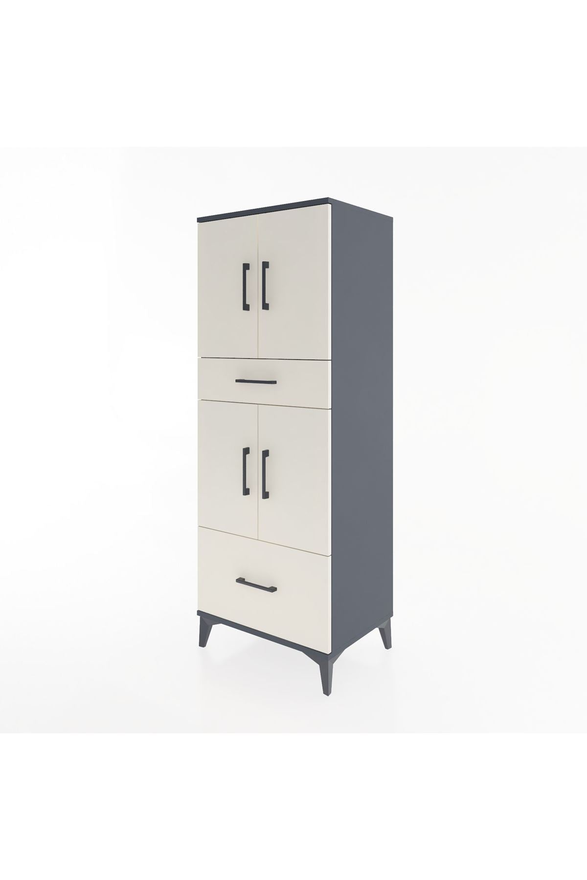 Hyperion Dolap 2 Raflı 2 Çekmeceli 4 Kapaklı 60x44x163 - S53M015V4B