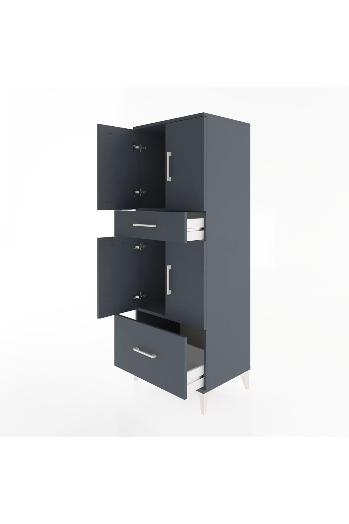 Hyperion Dolap 2 Raflı 2 Çekmeceli 4 Kapaklı 60x44x163 - S53M015V5B