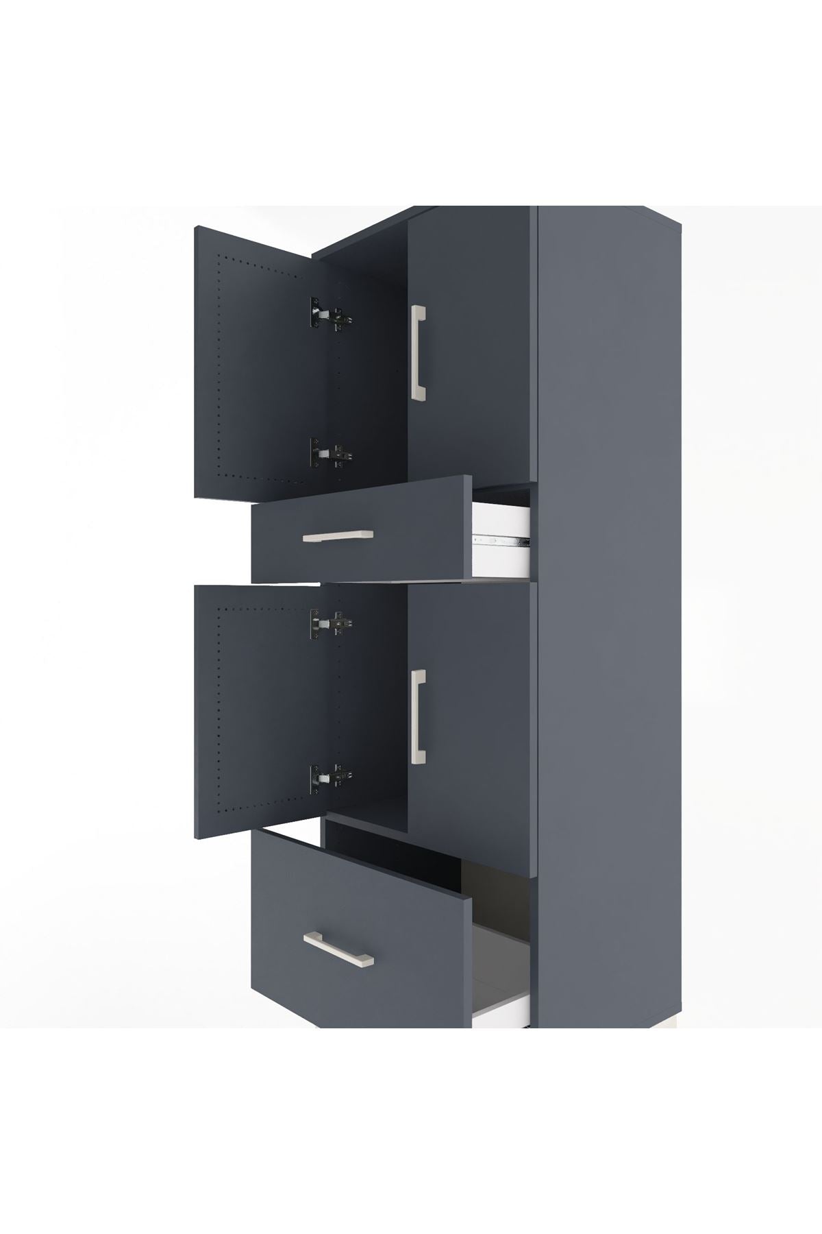 Hyperion Dolap 2 Raflı 2 Çekmeceli 4 Kapaklı 60x44x163 - S53M015V5B
