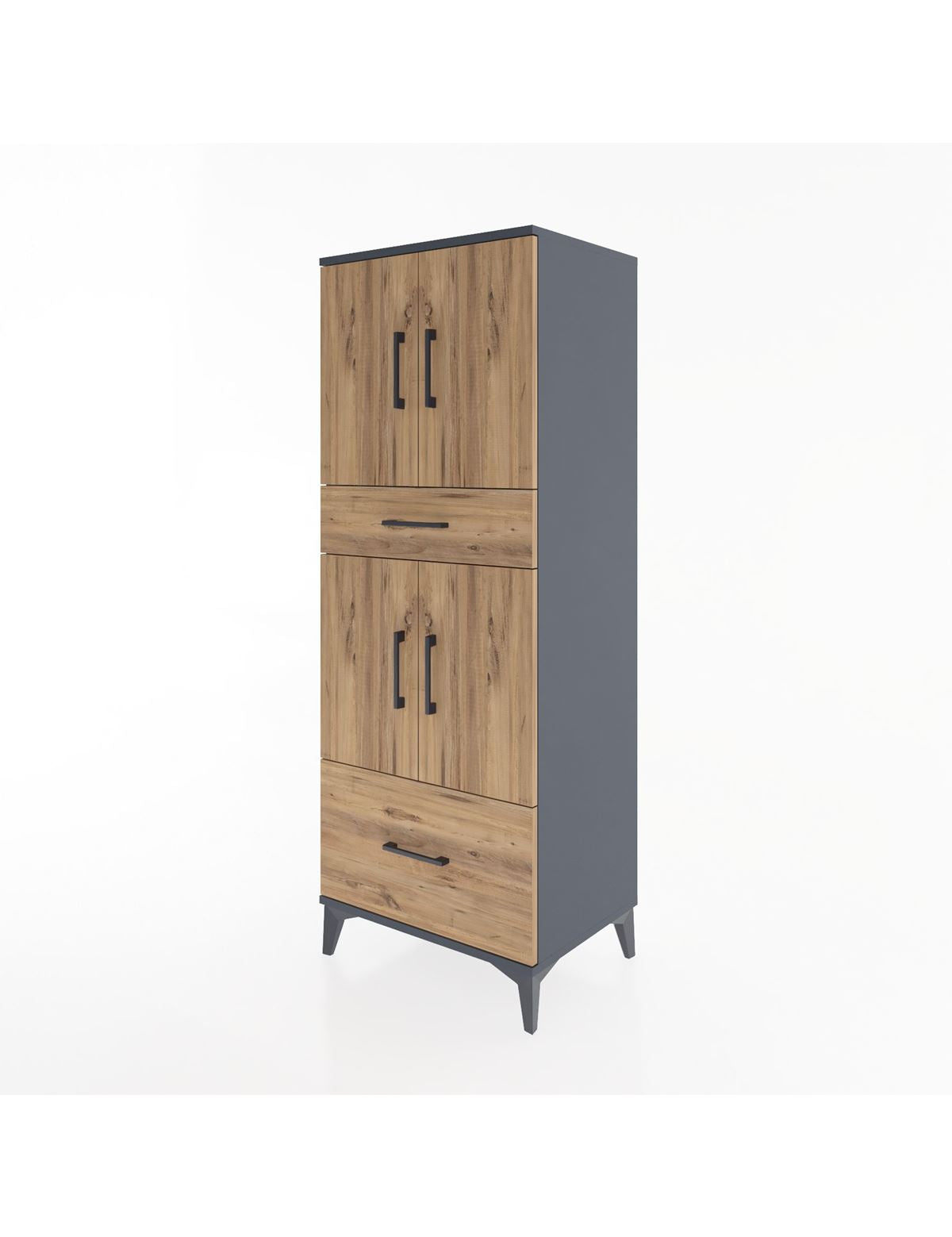 Hyperion Dolap 2 Raflı 2 Çekmeceli 4 Kapaklı 60x44x163 - S53M015V6B