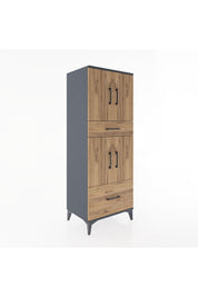 Hyperion Dolap 2 Raflı 2 Çekmeceli 4 Kapaklı 60x44x163 - S53M015V6B
