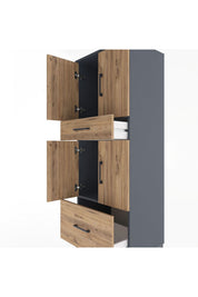 Hyperion Dolap 2 Raflı 2 Çekmeceli 4 Kapaklı 60x44x163 - S53M015V6B
