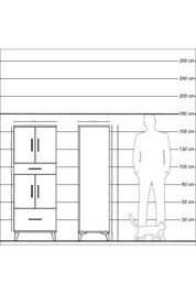 Hyperion Dolap 2 Raflı 2 Çekmeceli 4 Kapaklı 60x44x163 - S53M015V7B