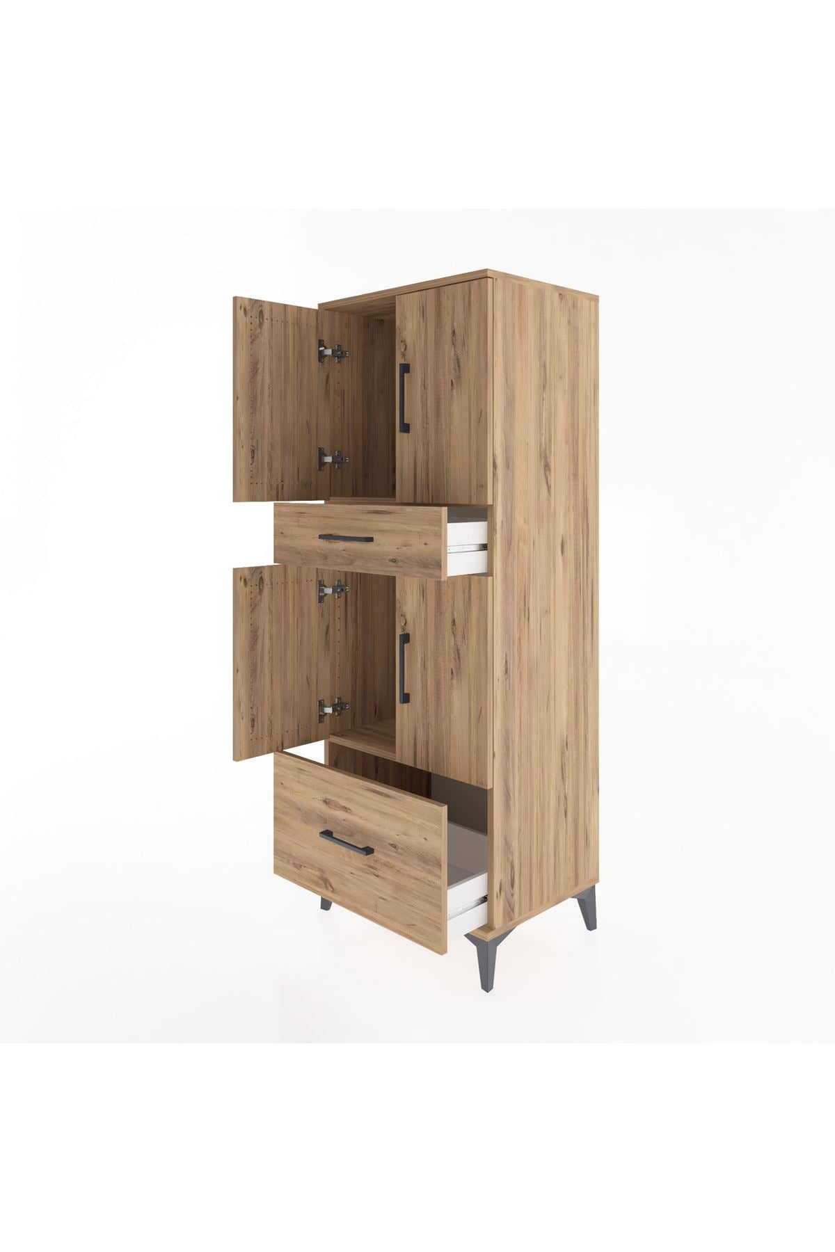 Hyperion Dolap 2 Raflı 2 Çekmeceli 4 Kapaklı 60x44x163 - S53M015V9B