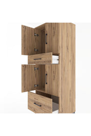 Hyperion Dolap 2 Raflı 2 Çekmeceli 4 Kapaklı 60x44x163 - S53M015V9B