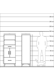 Hyperion Dolap 2 Raflı 2 Çekmeceli 2 Kapaklı 60x44x163 - S53M016V7B