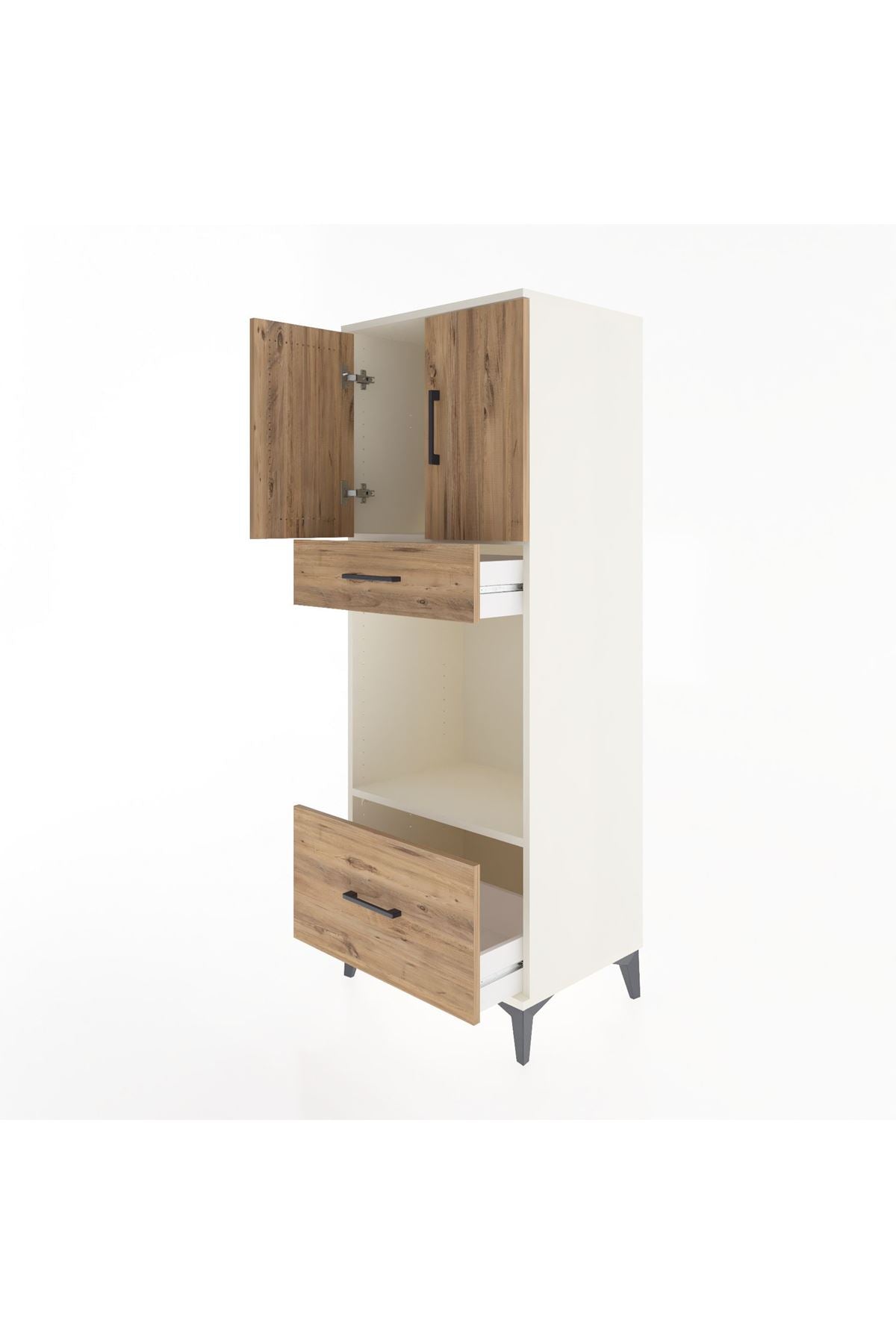 Hyperion Dolap 2 Raflı 2 Çekmeceli 2 Kapaklı 60x44x163 - S53M017V3B