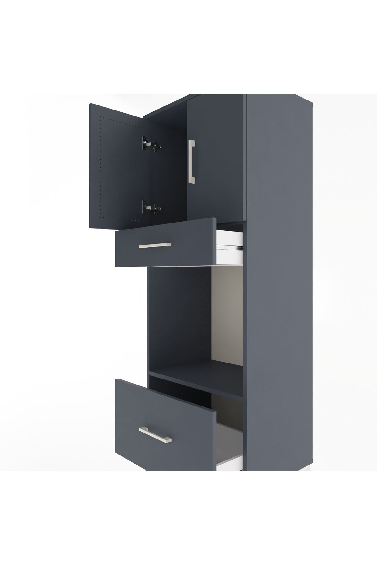 Hyperion Dolap 2 Raflı 2 Çekmeceli 2 Kapaklı 60x44x163 - S53M017V5B