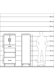 Hyperion Dolap 2 Raflı 2 Çekmeceli 2 Kapaklı 60x44x163 - S53M017V5B