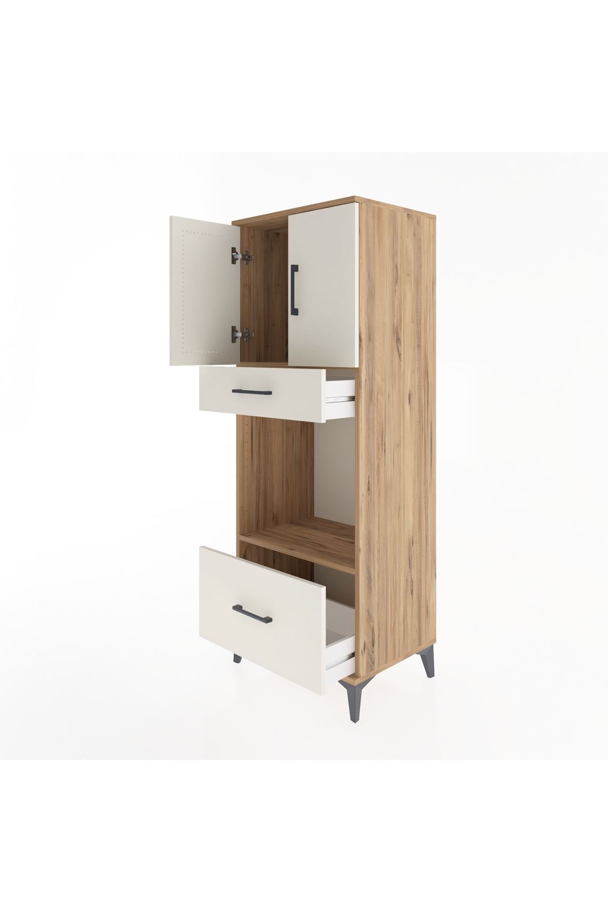Hyperion Dolap 2 Raflı 2 Çekmeceli 2 Kapaklı 60x44x163 - S53M017V7B