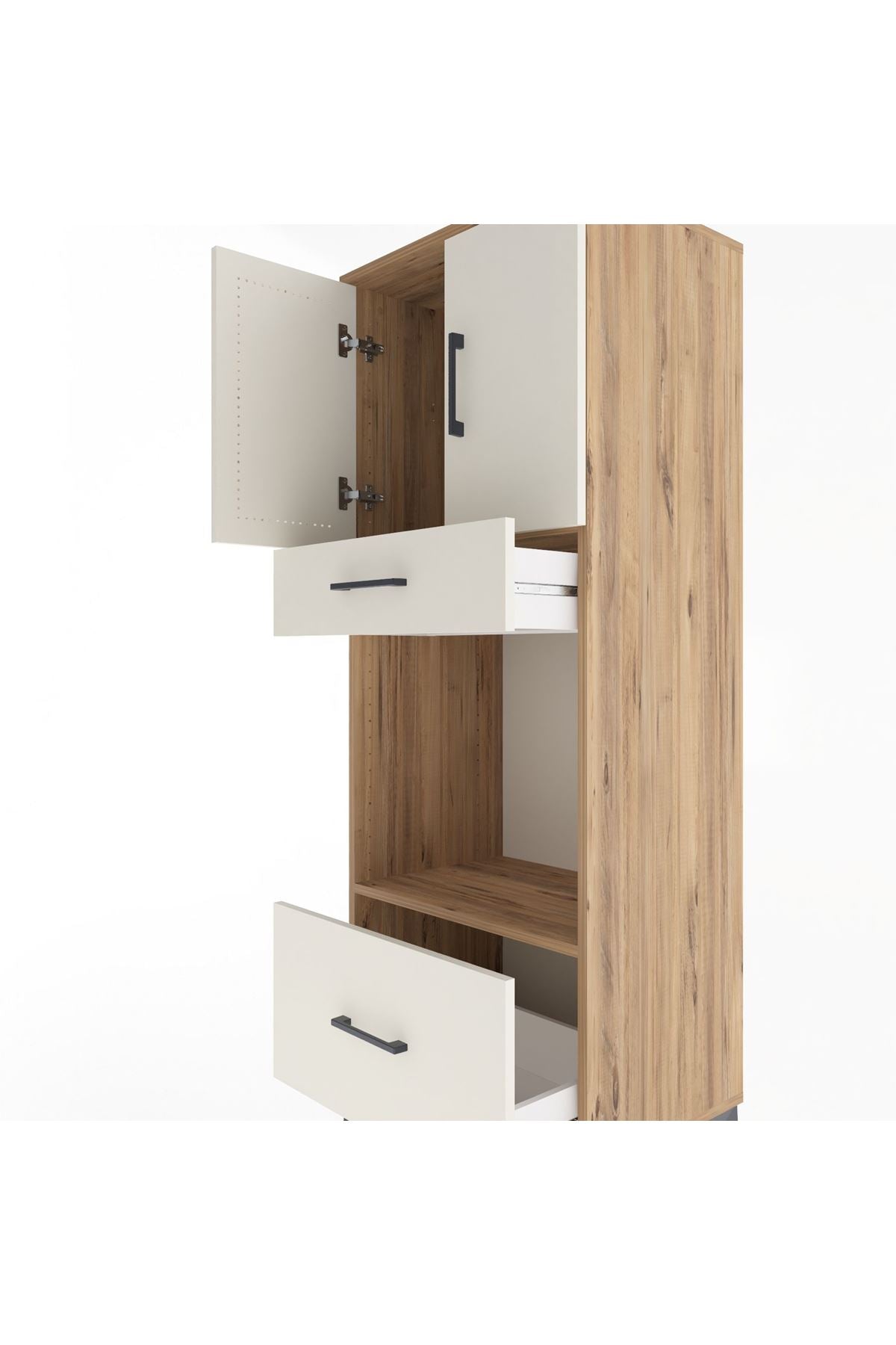 Hyperion Dolap 2 Raflı 2 Çekmeceli 2 Kapaklı 60x44x163 - S53M017V7B