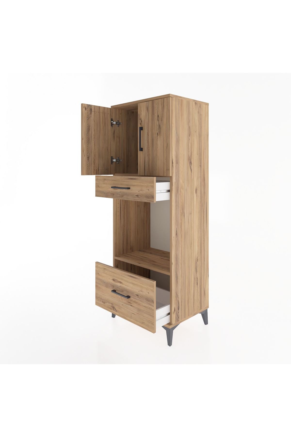 Hyperion Dolap 2 Raflı 2 Çekmeceli 2 Kapaklı 60x44x163 - S53M017V9B